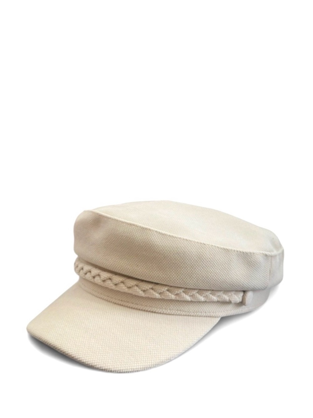 Y2K Beige Cabbie Hat with Braided Band (NWT)